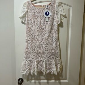 BB Dakota white lace dress, size 8, white